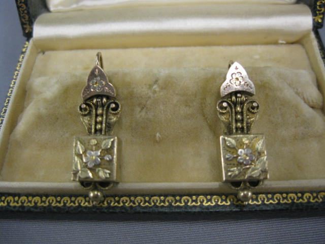 Victorian 14k Gold Earrings multi colorgold 14ba0e