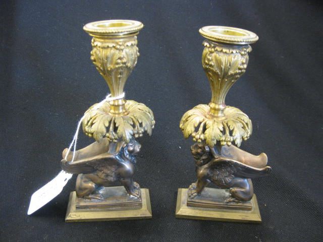 Victorian Figural Brass Candlesticks