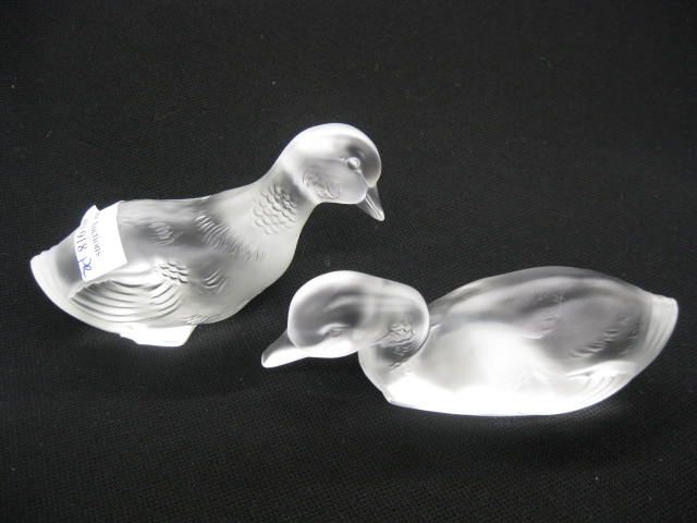 Pair of Baccarat Crystal Duck Figurines 14ba46