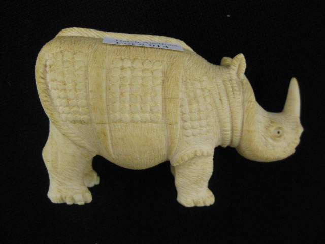 Chinese Carved Ivory Rhinoceros Figurine