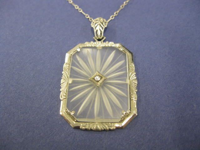Diamond Crystal & 14k Necklace white