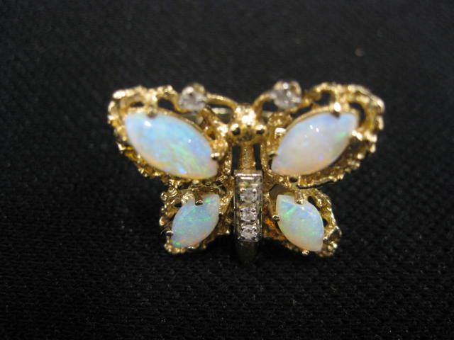 Opal Diamond Ring figural butterfly 14ba78