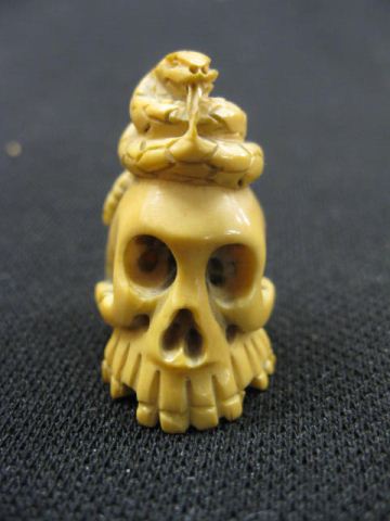 Carved Ivory Netsuke of Snake on