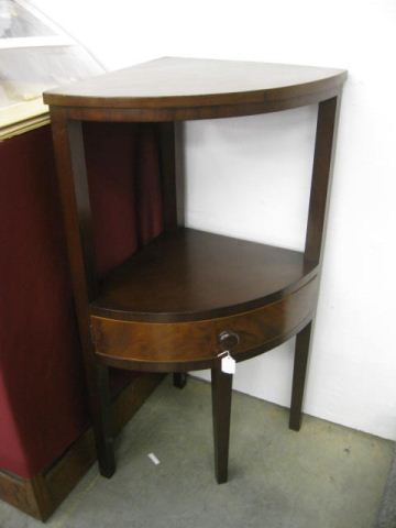 Mahogany Corner Curio with drawer 14bac2