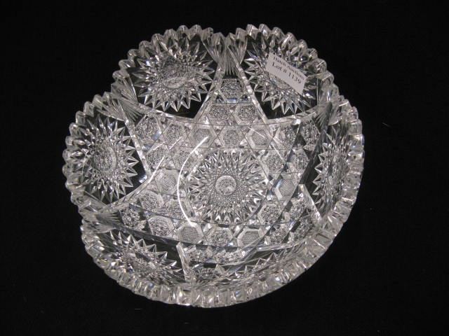 Cut Glass Bowl elaborate cutwork 14bb35