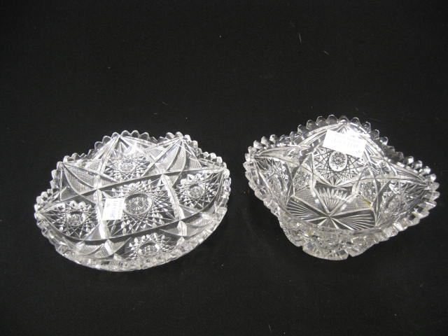 2 pcs Cut Glass bowl and a 7  14bb30