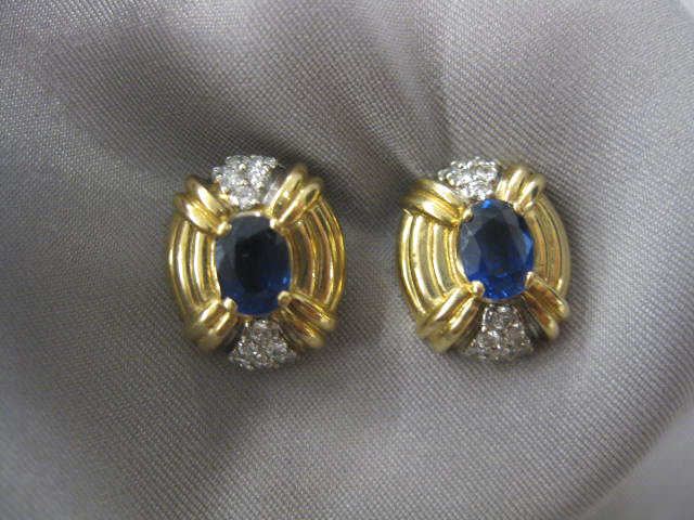 Sapphire Diamond Earrings rich 14bb41