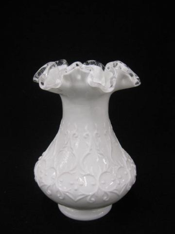 Fenton Silvercrest Art Glass Vase embossed