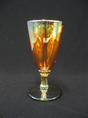 Art Glass Goblet iridescent signed