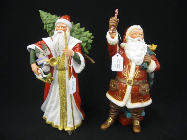 2 Porcelain Santa Figurines 12 14bb72