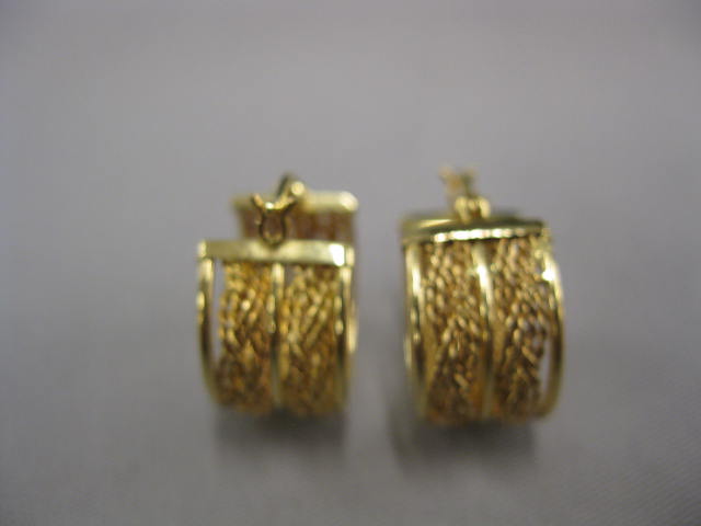 14k Earrings fancy braided design