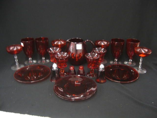 21 pcs of Ruby Glassware includes 14bb6d