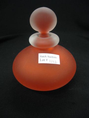 Red Satin Art Glass Perfume Bottle
