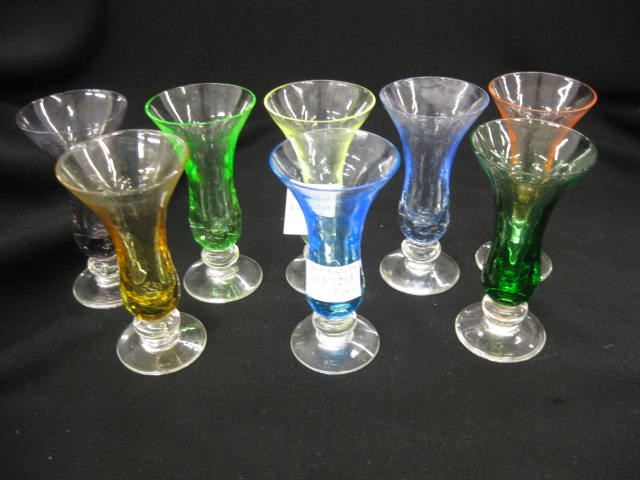 8 Colored Crystal Cordials 4 excellent.