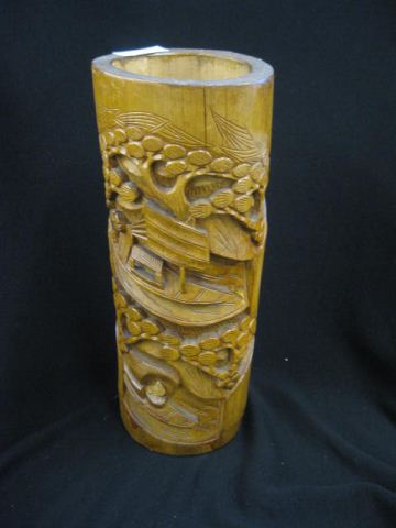 Chinese Carved Bamboo Brush Pot