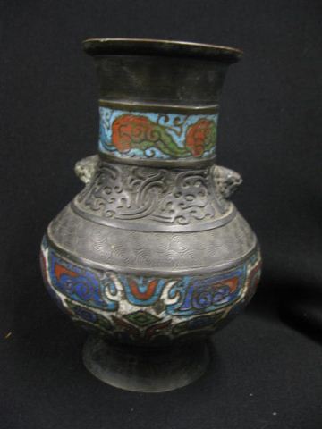 Japanese Bronze Champleve Vase 14bbaf