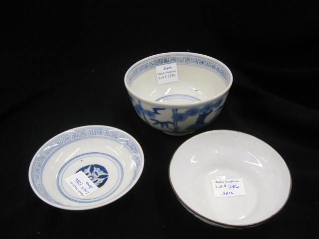 3 pcs Blue White Oriental Porcelain 14bbaa