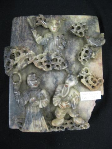 Chinese Carved Soapstone Plaques