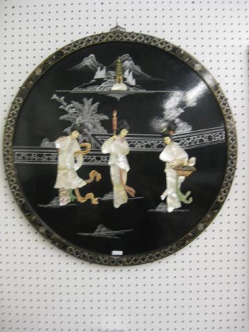 Chinese Lacquerware Plaque applied