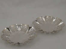 A pair of silver pierced bon bon 14bbdc