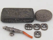 Four small silver Georgian buckles