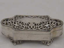 A silver box with pierced lid for 14bc27