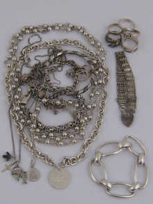 A quantity of silver and white metal
