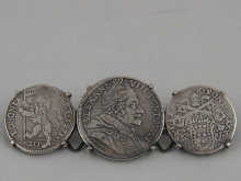 A group of three silver Papal coins