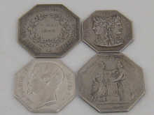 Four French octagonal commemorative