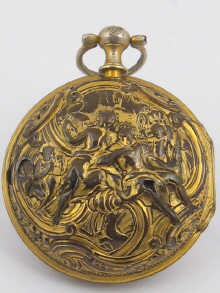 A gilt metal verge pocket watch