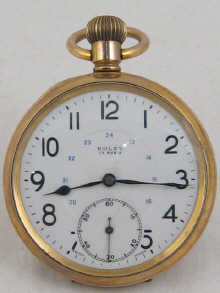 A gold plated open face pocket watch