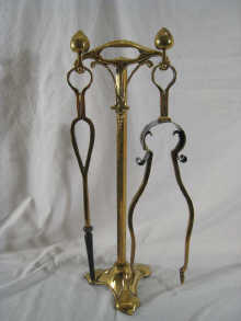 A brass Art Nouveau fireside companion 14bcc9