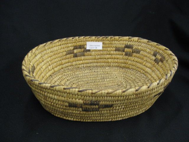 Indian Rattlesnake Basket oval decorated