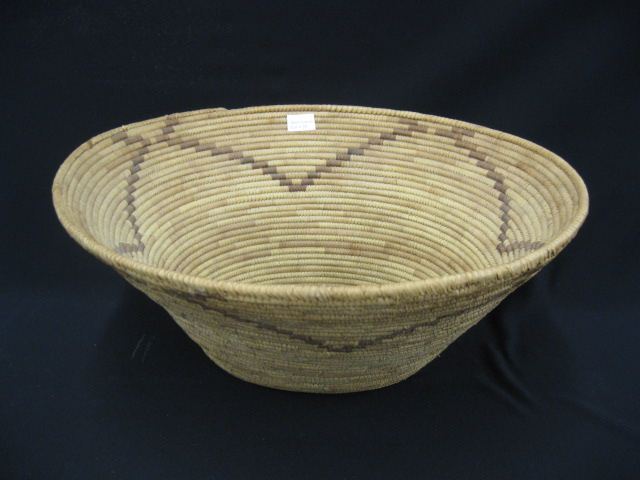 Papago Indian Oval Basket decorated