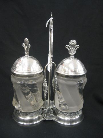 Victorian Silverplate Double Pickle 14bd1f