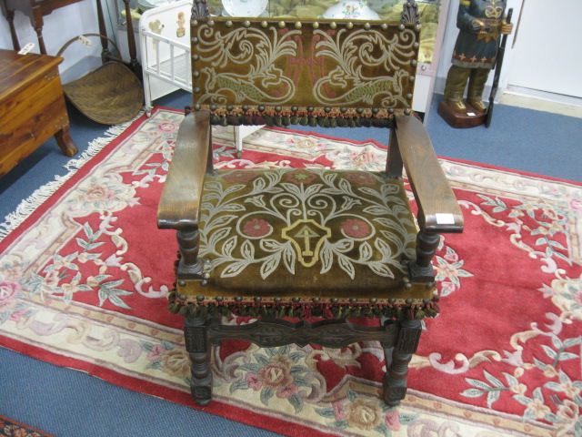 Antique Arm Chair fine embroidered