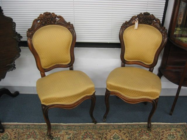 Pair of Carved Rosewood Side Chairs 14bdab