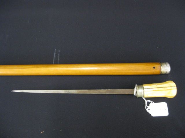 Antique Sword Cane ivory handle
