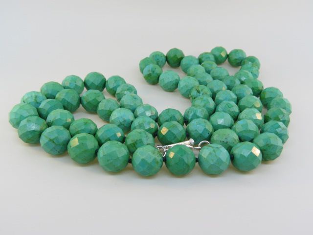 Turquoise Necklace 66 faceted beads