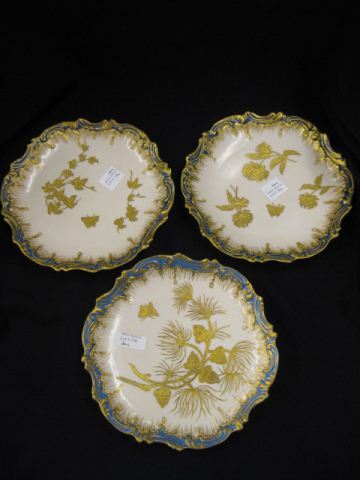 3 Limoges Porcelain Plates elaborate 14bdc7