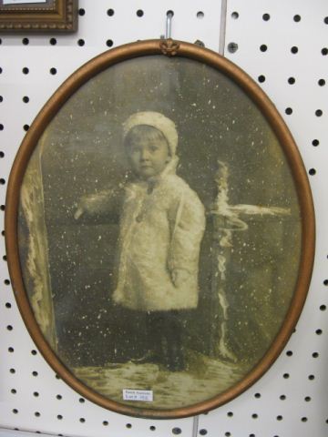 Framed Oval Early Photograph of Child