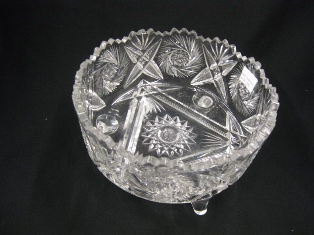 Cut Glass Footed Bowl pinwheel