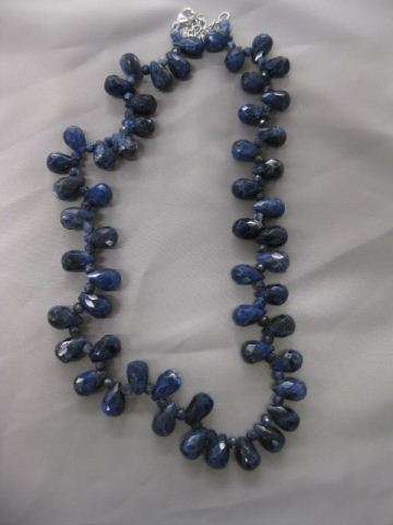 Sapphire Necklace faceted briolette 14be05