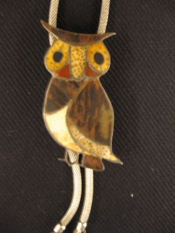 Indian Bolo Tie figural owl with 14be1a