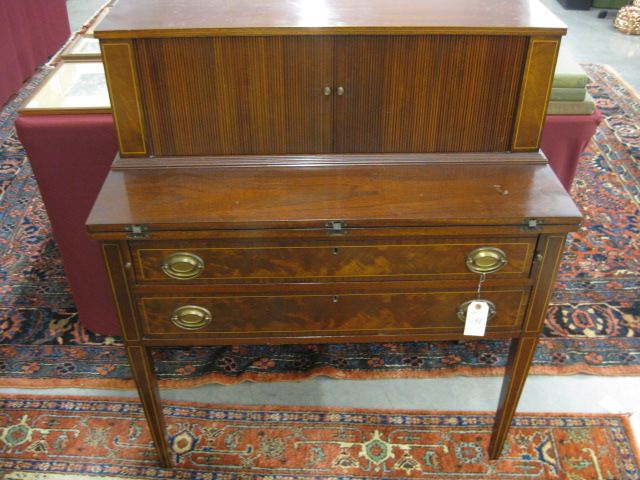 Mahogany Tambour Desk inner compartments 14be17