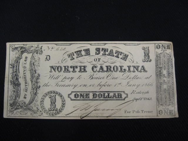 North Carolina Civil War Note 1 00 14be2c