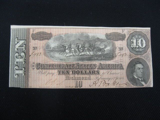 Confederate Civil War Note $10.00 issue