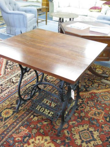 Cherry Top Table with iron basebase 14be40
