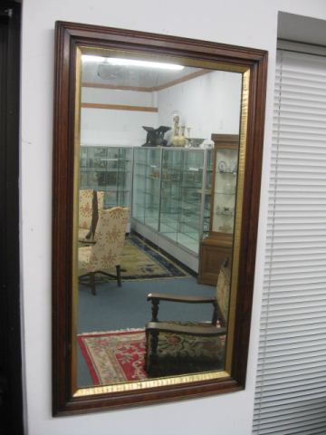 Victorian Walnut Mirror gold liner.