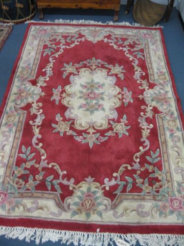 Chinese Sculptured Wool Rug floral
